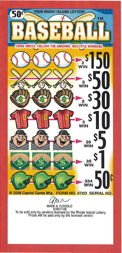 Pull tab games ticket