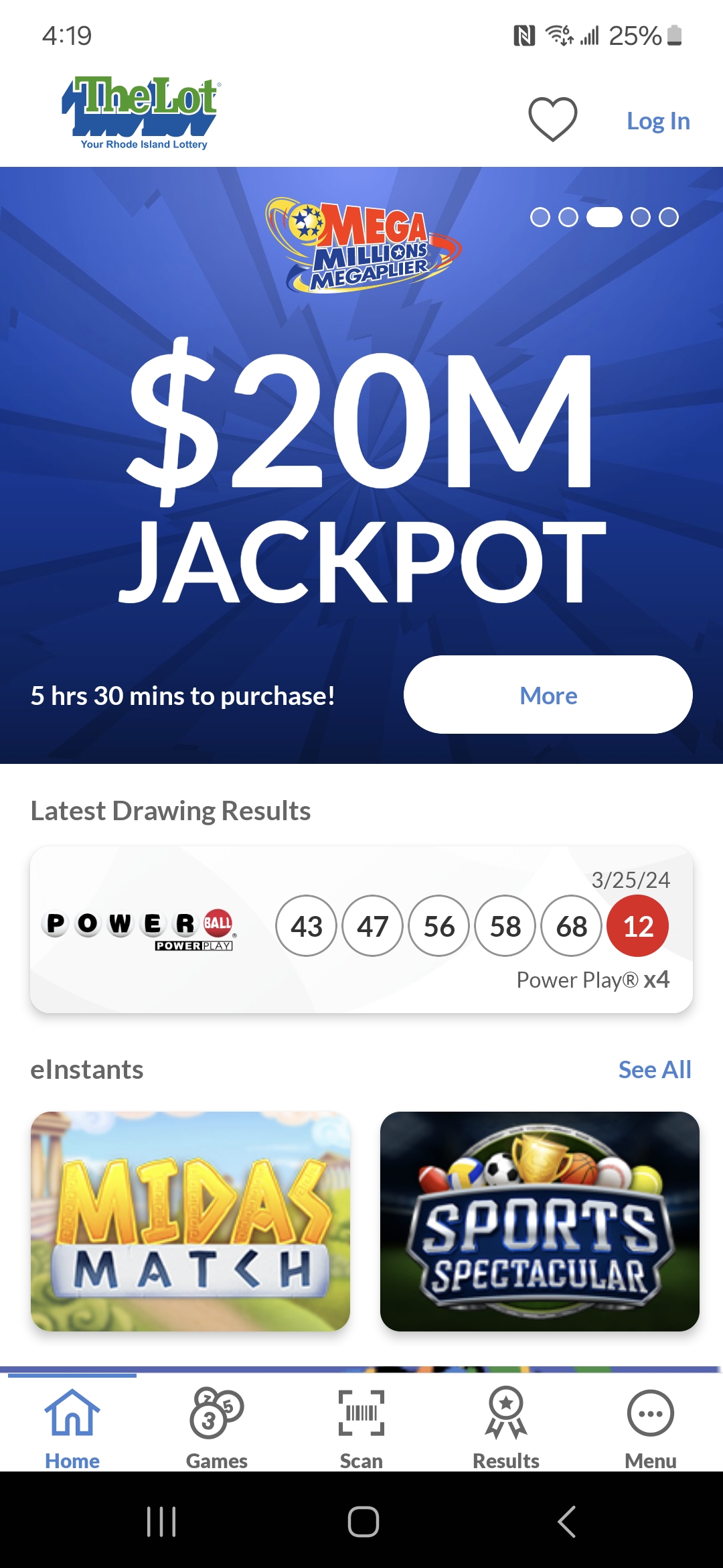 screenshot of mobile app games